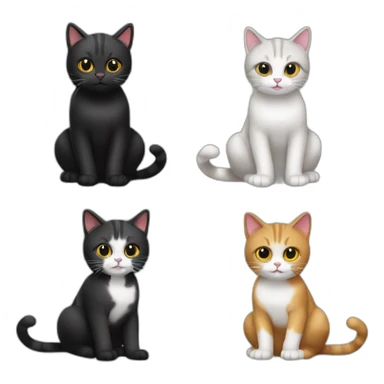 Tres -gatos-jugando,-uno-es-atigrado-y-una-gata-negra-con-manchas-blancas-jugando sticker