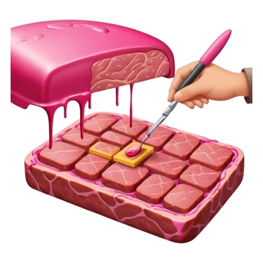 artist painting a SPAM meat landscape  sticker