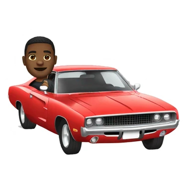 black man driving a dodge charger sticker