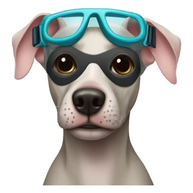 American Hairless Terrier with Snorkel Swimming Mask sticker