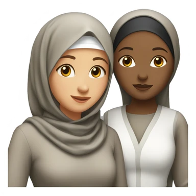 Muslim girl and Christian girl besties sticker