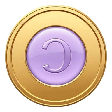 I need you to recreate this image exactly as is but make the color of the coin a ver light purple hue give me three options with different hues of purple sticker