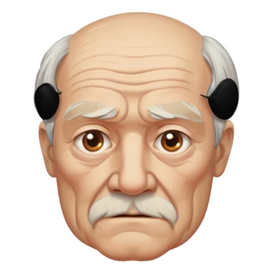 Strict Teacher – old man, serious gaze, raised chalk sticker