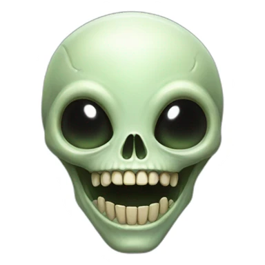 Happy Alien skull sticker