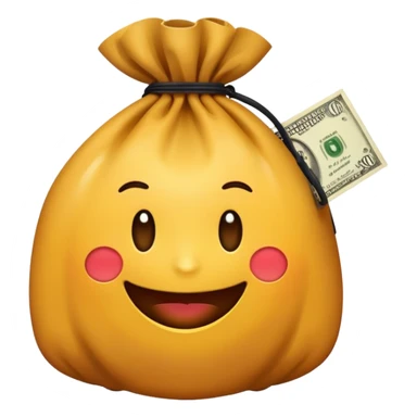 Genera un ladrón de frente con una bolsa de dineros sticker