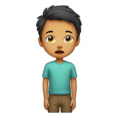 a child who is scolded by his mother  sticker