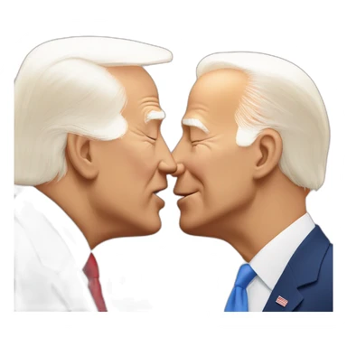 biden and trump kissing sticker