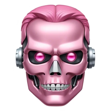 schwarzenegger-looking pink terminator with an email icon instead of one eye sticker