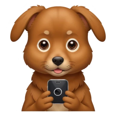 Pies z telefonem sticker