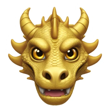 Golden dragon with whiskers, snake eyes, long horns sticker