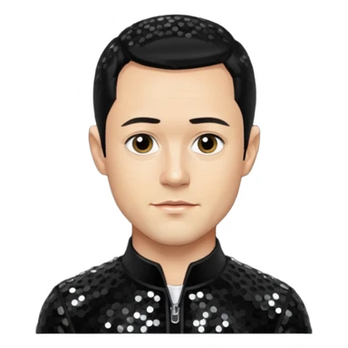 Joseph Gordon-Levitt as Neil McCormick from Mysterious Skin with light skin, black hair, black sequin outfit sticker