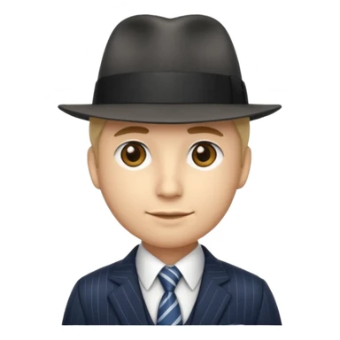 Hazme un emoji de una persona que esté vestida como un gánster  sticker