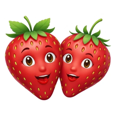 strawberry 🍓 and red kiss 💋 fashioned stylish little emoji for “slay” reaction sticker