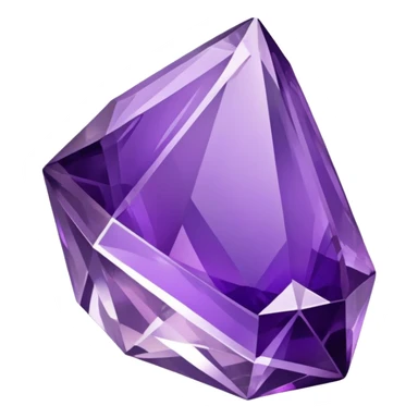 A shiny purple amethyst crystal with multiple facets sticker