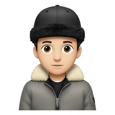 Cappellino New Era New York nero e persona con giubbotto di pecora grigio la pelliccia anche dove la zip sticker