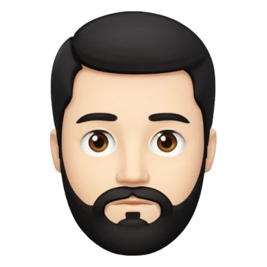 Hombre blanco con barba, su cabello es negro sticker