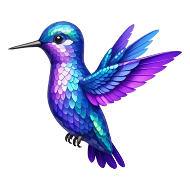hummingbird with blue and purple with glitter sticker