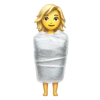 White woman body wrapped in bubble wrap  sticker