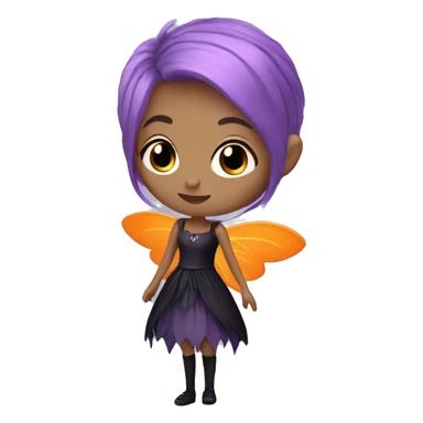 Gothic fairy with Orange hair and violet dress sticker