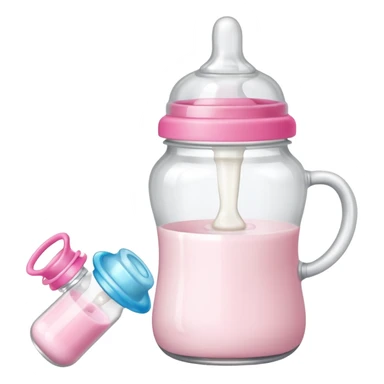 baby Milk bottle beside pacifier sticker