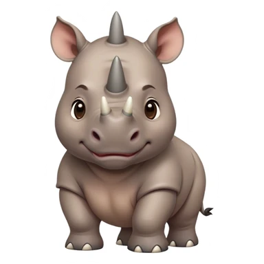 cute disney-style rhino sticker