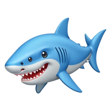 Un tiburón con tenis azules  sticker