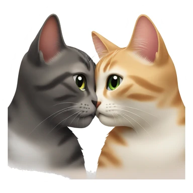 cat kisses cat sticker