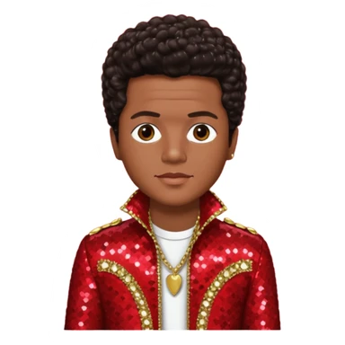 Bruno Mars with Dark Brown Hair, Red Sequin Outfit sticker