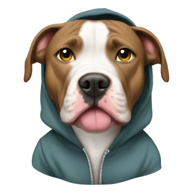 Pit bull dog with hoodie sticker