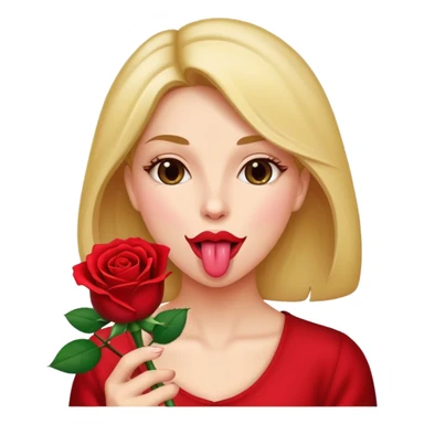 Tongue out rose  sticker