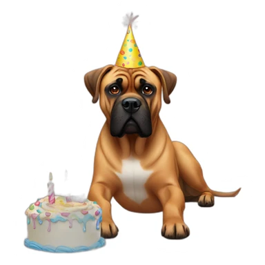 bullmastiff birthday sticker