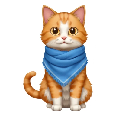 Cat wear a blue scarf, full body sticker