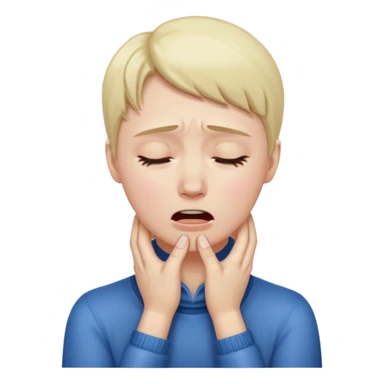 Sobbing face with hands on neck sticker