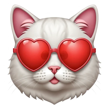 cat wearing heart-shaped sunglasses sticker
