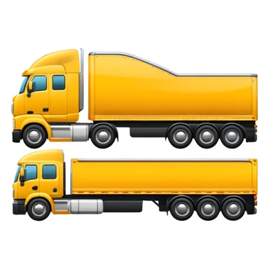 yellow sleeper semi truck with flat bed semi trailer sticker