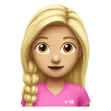 Tennis blonde girl in pink with long hair sticker