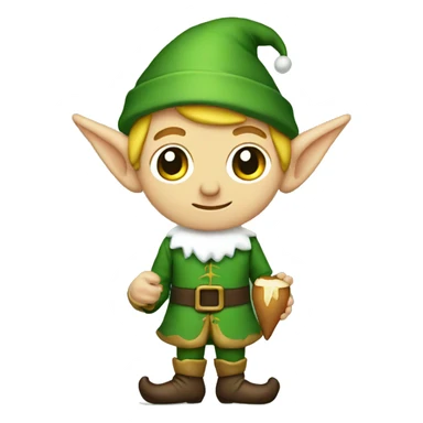 Elf  holding an L sticker