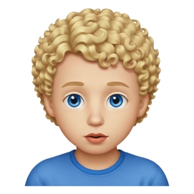 Boy, short blonde curly hair, big lips, blue eyes  sticker