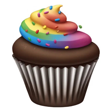 chocolate cupcake with rainbow sprinkles sticker