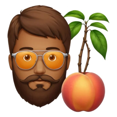 Créer emoji de un homme derrière une pêche avec un lit homme brun avec une barbe  et un lit  sticker