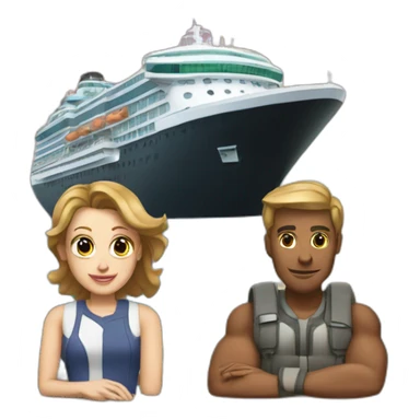 Words that say Team Reese Travels with a cruise ship in the background  sticker