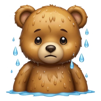 Sad teddy bear in the rain sticker