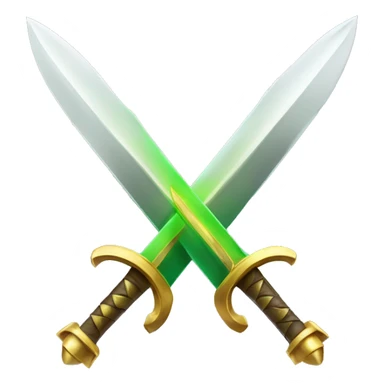 Two Swords Golden and  green Palm In the middle sticker