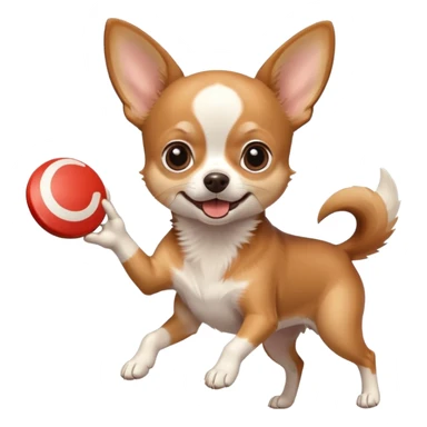 Chihuahua catching a frisbee sticker