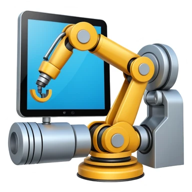 emoji about smartfactory with robot arm and AGV sticker