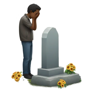 a man standing at the grave of his friend and thinking about a gift sticker