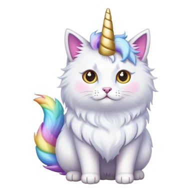 Gato con cuerno de unicornio  sticker