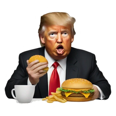 Donald trump eating McDonalds with Jesus sticker