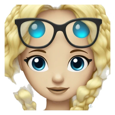 Mermaid blonde  and blue eyes with glasses sticker