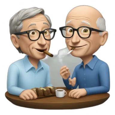 bill gates and jeff bezos smoking cigars sticker